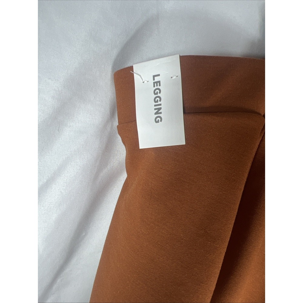 Ashley Stewart Faux Leather Paneled‎ Leggings caramel  22-24Elevated Look Womens - Picture 15 of 15